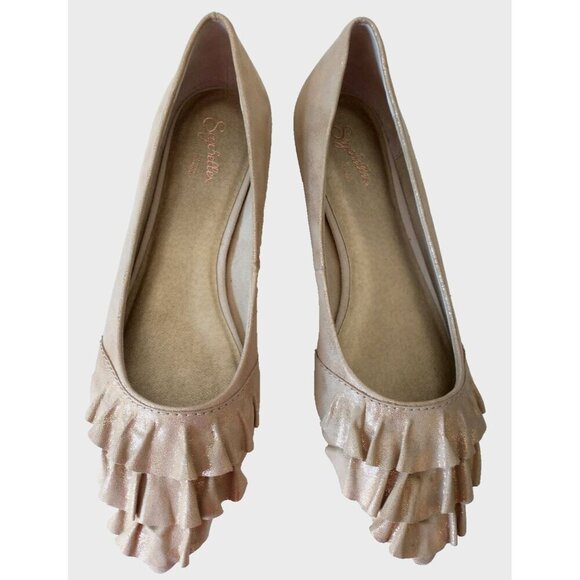 Seychelles Womens Downstage Pointed Toe Ballet Flat Leather Beige Metallic - 10M - Picture 1 of 8